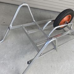 アルミ　平型一輪車　コンテナ2個載せ　引取り限定：田川郡香春町