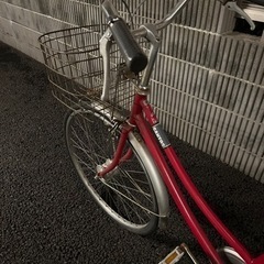 オートライト自転車(前輪パンク中)
