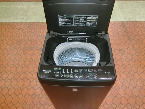送料無料 美品 2020年 ハイセンス HW-G55E7KK 250730 福岡市内配送設置無料 2020年式 ハイセンス 5．5kg全自動洗濯機