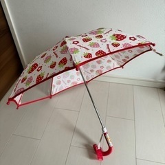傘　いちご柄の可愛い傘　幼児