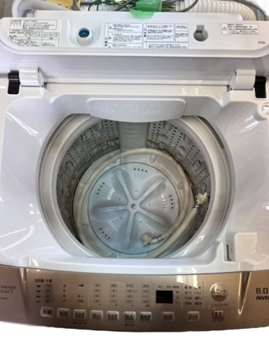 NO.1284 【2023年製】ヤマダセレクト 全自動洗濯機 8kg YWM-TV80G1