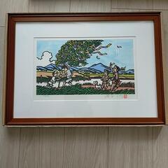 滝平二郎 「七夕さま」 木版画 直筆サイン・落款・エディション