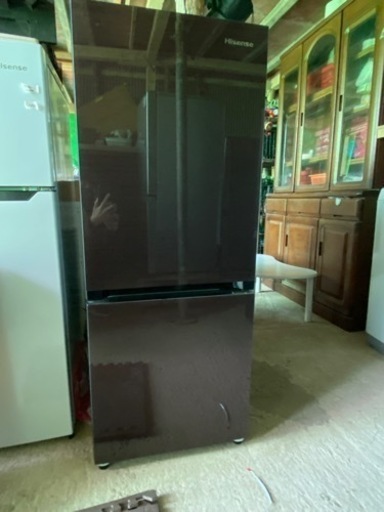HISENSE 2ドア冷凍冷蔵庫　HR-G1501 2019年製　黒色　現状品