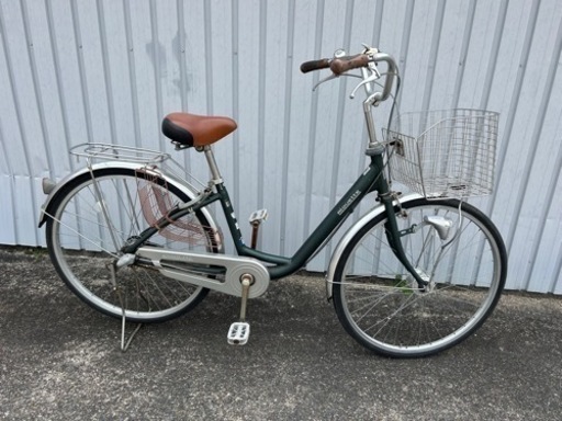 自転車 ママチャリ 26インチ ハブダイナモLED 変速あり ステンレスカゴ 中古