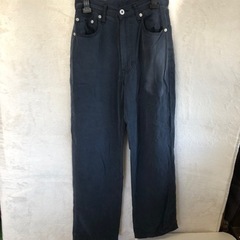 Mサイズ wow jeans レディース パンツ ネイビー かわいい ロゴ