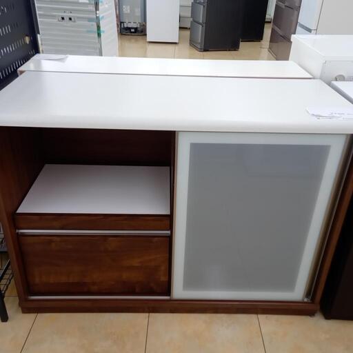 ★ジモティ割あり★  ミドルレンジボード 白、ダークブラウン H85.5×D50.5×W119.5 クリーニング済み OJ3888