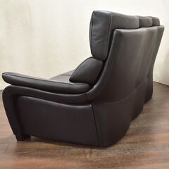 【ヤ取終了7/10】≪yt1207ジ≫ karimoku/カリモク家具 本革張り 3人掛けソファ ZT73 幅198cm ZT7303K353 レザー/ブランド家具/高級 60314-03