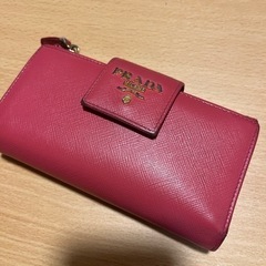 PRADA  二つ折り財布 サフィアーノ レザー レッド