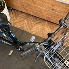 チェーン新品！LEDオートライト】6段変速 27インチ自転車 モスグリーン