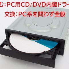 求：PC-DVD Drive (SATA接続)、PC本体。交換：...