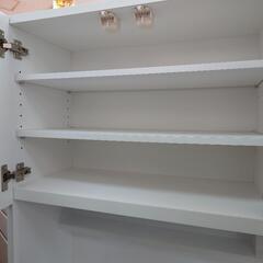 【ダイニングボード】ダイニングボード 食器棚 レンジボード キッチンボード 3枚扉:ホワイト