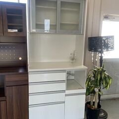 2枚扉レンジボード　ナチュラル×ブラック【トレファク南柏店】 2枚扉レンジボード ナチュラル×ブラック【トレファク南柏店】