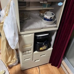 米びつ付きキッチン収納棚