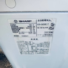 ♦️SHARP 全自動電気洗濯機 【2021年製】ES-GE6E-T