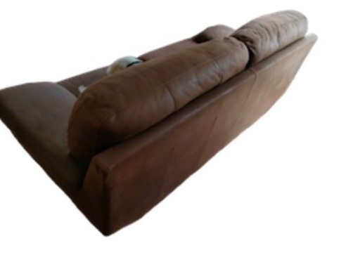 定価10万 シンセティックレザー 2人掛けソファ 合皮 茶色 - 2人掛けソファ 