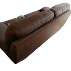 定価10万 シンセティックレザー　2人掛けソファ　合皮　茶色