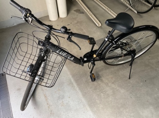 【美品】折りたたみ自転車 26インチ 変速、オートライト、カゴ、カギ付
