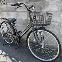 6段変速 街乗り用自転車（ママチャリ）26インチ カゴ/鍵/オー...