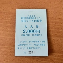 【200円分お得！】市民プール回数券10枚