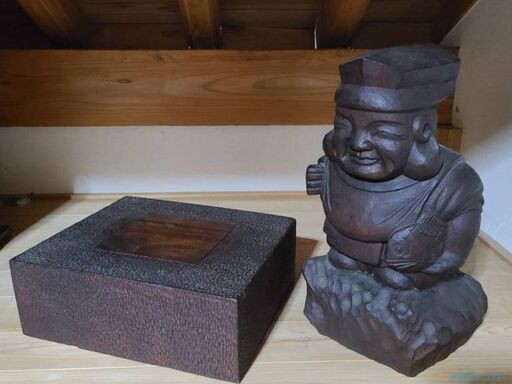 木製の恵比寿様　宝くじの高額当然や家族のしあわせのためにお部屋に飾って上げてくださいにゃん