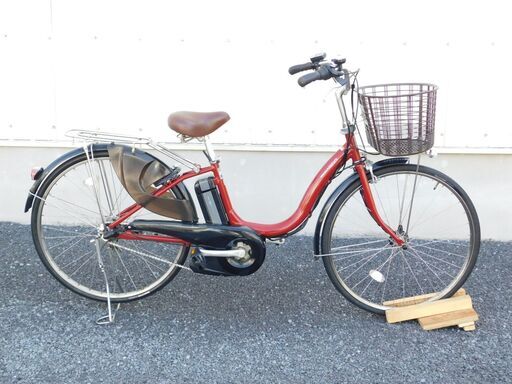 新生活応援 新基準 2012年モデル 子供乗せ対応! ヤマハ PAS ナチュラS PM26NS アメリカンレッド 4.3Ah 車体\u0026バッテリー極めて良好! 自転車 自616!