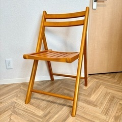 【美品】木製 折りたたみチェア 椅子  2脚