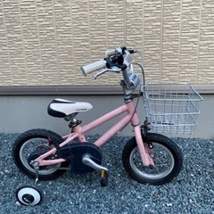 子供自転車　ルイガノ　ピンク　12インチ（補助輪付き）