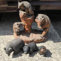 木彫り　クマ　セット