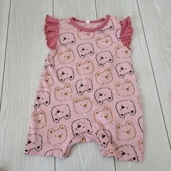クマ柄　薄ピンク　80サイズ　女の子　ベビー服