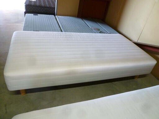 ② 脚付きマットレスベッド シングル 97×196×45cm ホワイト 白 寝具 家具 ベット 苫小牧西店 ② 脚付きマットレスベッド シングル 97×196×45cm ホワイト 白 寝具