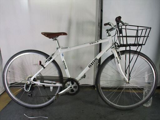 Ｄ395　★26800円★整備済み スポーツ中古自転車 GIOS　ESOLA【クロスバイク　白　46ｃｍアルミフレーム】