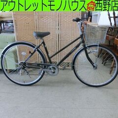 シティサイクル 27インチ 黒 6段切替 ブラック 自転車 LU...