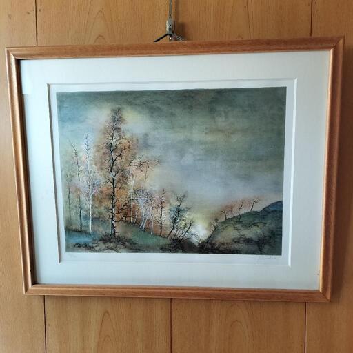作家名リベラ　リトグラフ　秋のハーモニー　額70cm×55.5cm 絵画