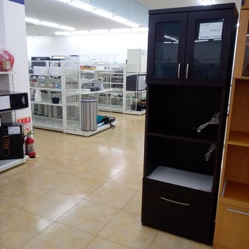 ★ジモティ割あり★ NITORI 食器棚 ダークブラウン、木目調、ホワイト H180.5×D39.5×W58.6 クリーニング済み OJ3910