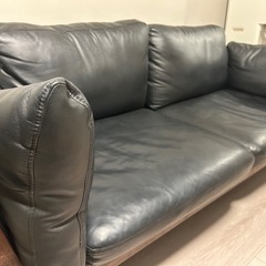 料金相談可】LOWYA本革ヴィンテージ風ソファ（2.5人掛け）