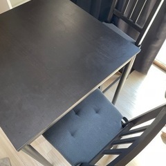家具 ダイニングテーブル　チェアセット　黒