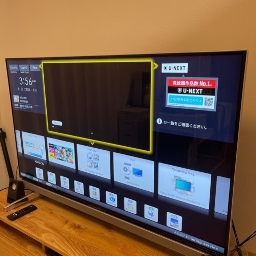 激安‼️配送無料‼️SHARPAQUOS LC-52UD20 4K対応 52インチテレビ　テレビ台セット