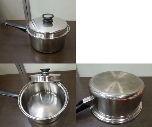 Amway Queen 片手鍋 ソースパン 3点セット MULTI-PLY 18/8 USA製 調理