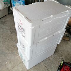 ■　発泡スチロール　保冷箱　クーラーボックス　ふた付　■