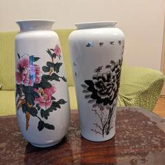 中国花瓶　アンティーク　レトロ　陶器　2つセット