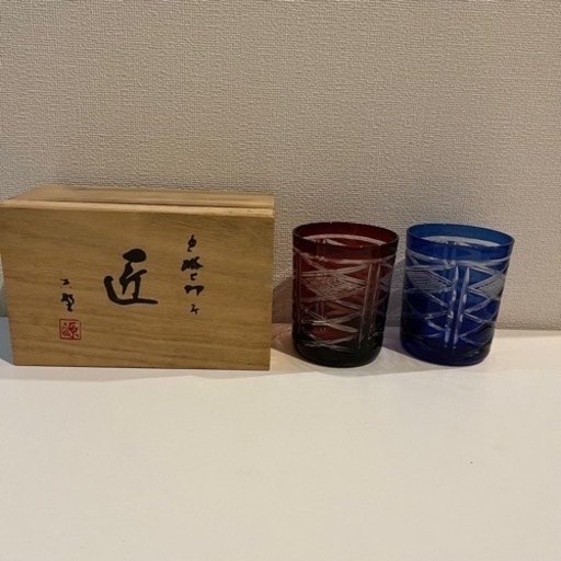 江戸切子　ペアグラス　桐箱入り