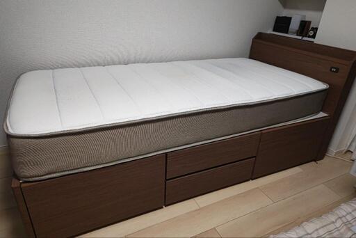 【取引先確定しました】シングルベッド、マットレス【1年半使用品、手伝い等で値引き可】