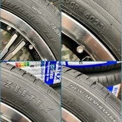 商談中」㉓165/55R15新品タイヤ4本と中古ホイールとナット付き