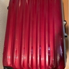 【お譲りジャンク】スーツケース73ℓ赤　キャスター1本ゴム無