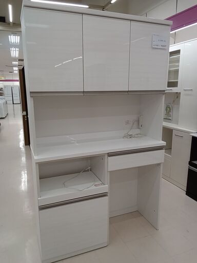 ★ジモティ割あり★ NITORI レンジボード ホワイト W120×D42×H205 クリーニング済み TC2215