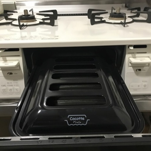 ガステーブルコンロ 水なし両面焼きグリル(ココットプレート付属) [右 