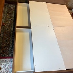 北海道　帯広　セミダブル　ベッドフレーム　収納　引出し　組み立て　木製