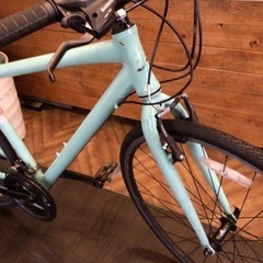 【PROGEAR 前後タイヤ・後輪チューブ新品！】アルミフレーム　3×7速　700×28c クロスバイク　エメラルドグリーン
