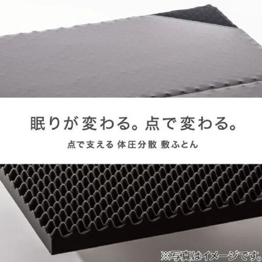 ●美品●ニトリ人気商品●  点で支える体圧分散敷ふとん セミダブル 　グレー 便利な三つ折♪