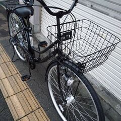 美品☆EICHEL[エイチェル]27吋 ファミリーサイクル 外装6段/LEDオート(ブラック)